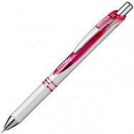 Ручка гелевая Pentel EnerGel "BLN75PW-B" автоматическая, красная, белый корпус, 0,5мм