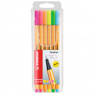 Ручка линер Stabilo point 8806 NEON набор 6 цветов, 0,4мм