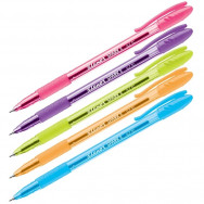 Ручка шариковая LUXOR Spark-II 31070 синяя, масляная, резиновый грип, корпус ассорти, 0,7мм