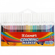 Фломастеры 24 цвета LUXOR COLORING MARKER 6101/24WT 2.0мм, в полиэтиленовом футляре