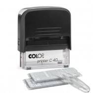 Штамп самонаборный Colop Compact 40N/2 SET 6 строк, 2 набора кассы, пластиковый